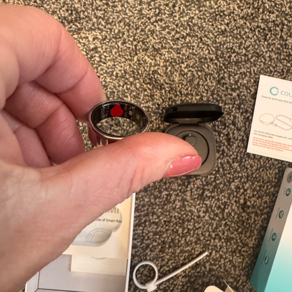 COLMi Smart Ring Fitness Tracker in Silver Size 8 NWTS - Picture 5 of 7